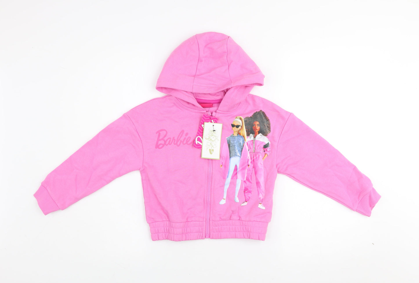 Girls UK Size 7-8 Years Barbie Pink Full Zip Hoodie