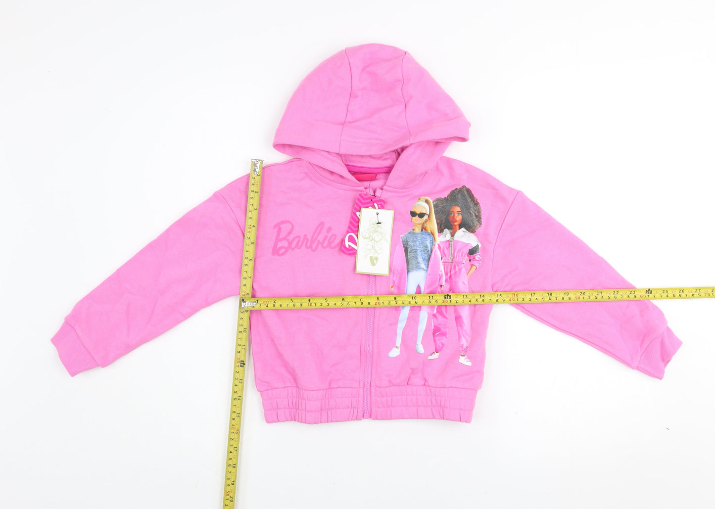 Girls UK Size 7-8 Years Barbie Pink Full Zip Hoodie