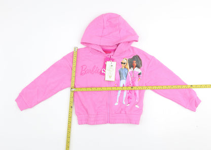 Girls UK Size 7-8 Years Barbie Pink Full Zip Hoodie