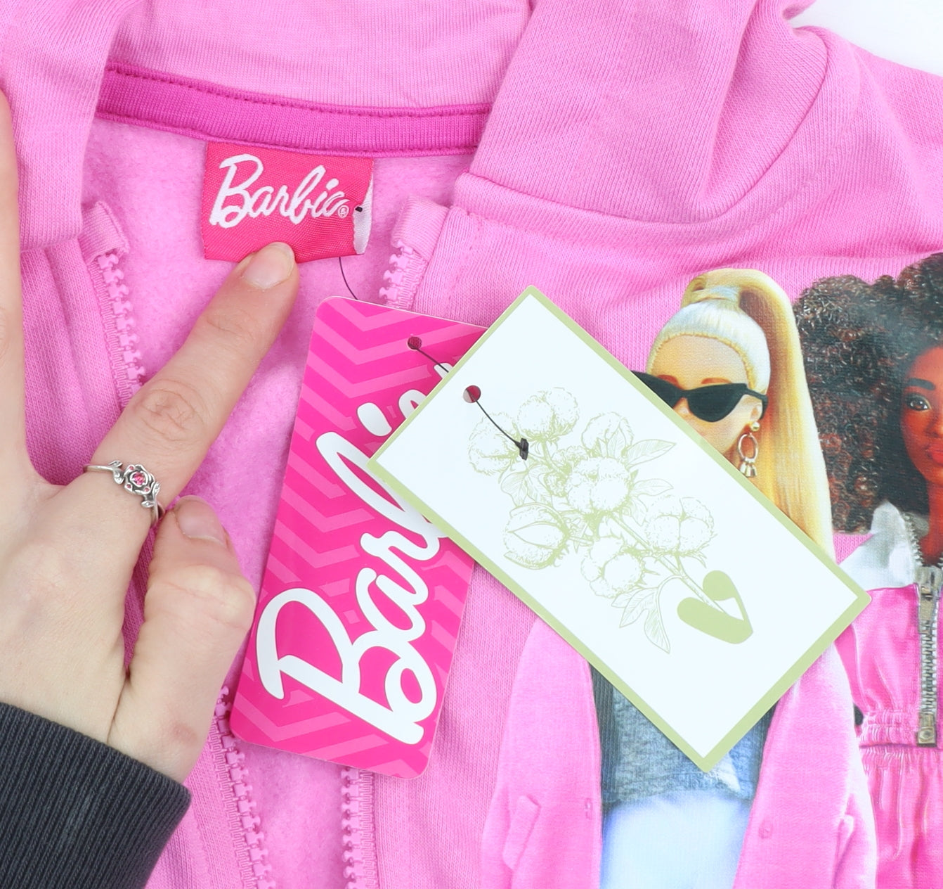 Girls UK Size 7-8 Years Barbie Pink Full Zip Hoodie