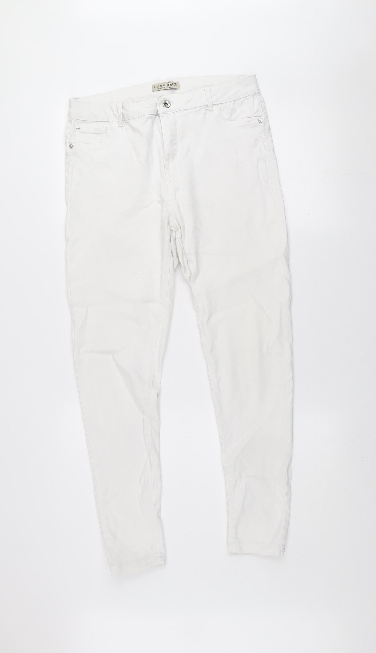 Denim Co. Women White Size 16 Skinny Stretch Jeans