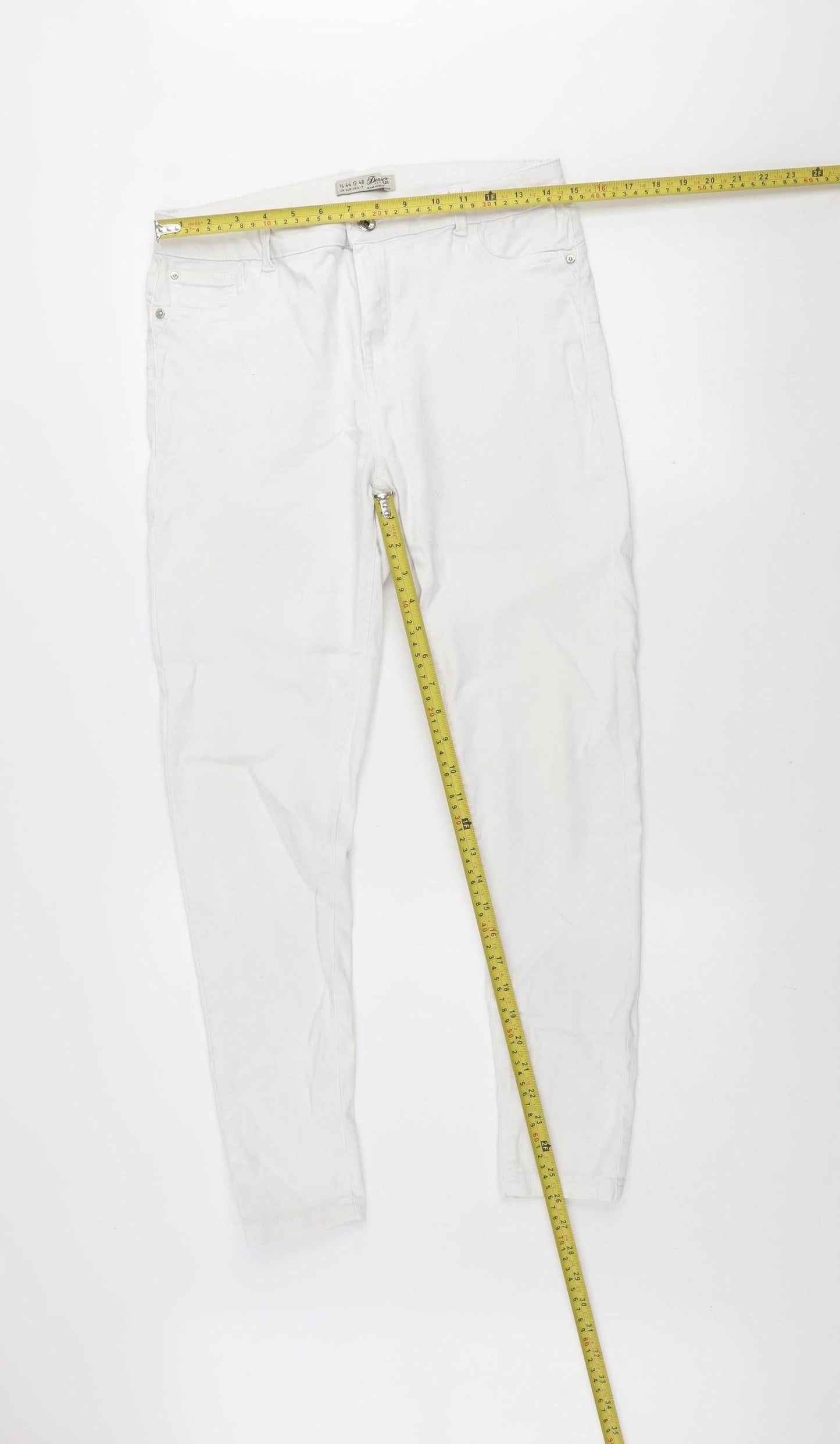 Denim Co. Women White Size 16 Skinny Stretch Jeans