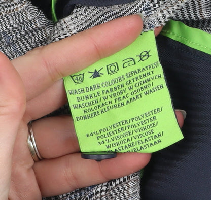 Gianni Feraud Men's Grey Check Slim Tapered Trousers Size 34R