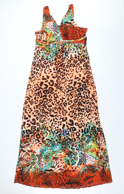 Quiz Women’s Multicoloured Animal Print Maxi Dress Size 18