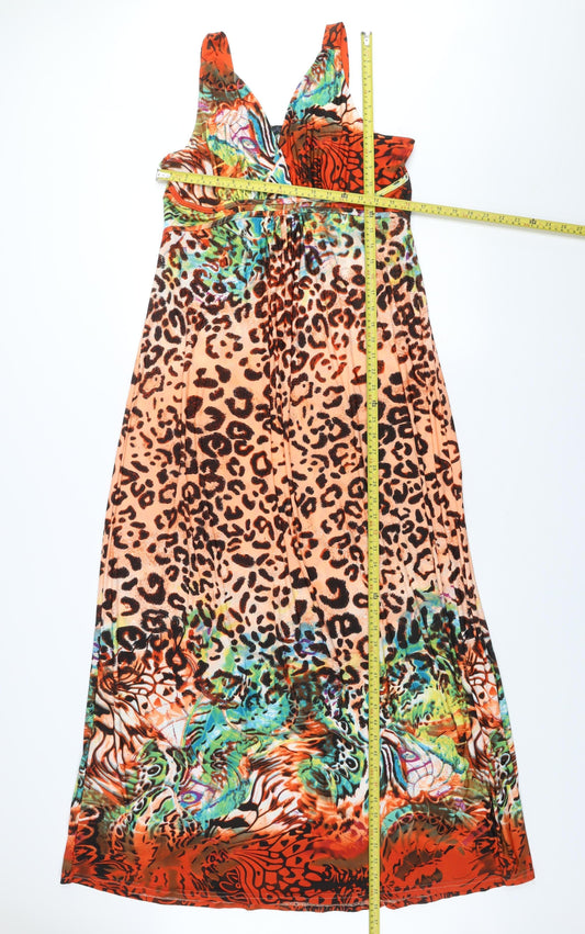 Quiz Women’s Multicoloured Animal Print Maxi Dress Size 18