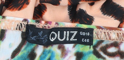 Quiz Women’s Multicoloured Animal Print Maxi Dress Size 18