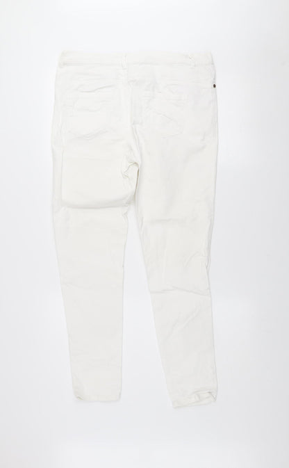 Denim Co. Women White Skinny Jeans Size 14 Stretch Cotton