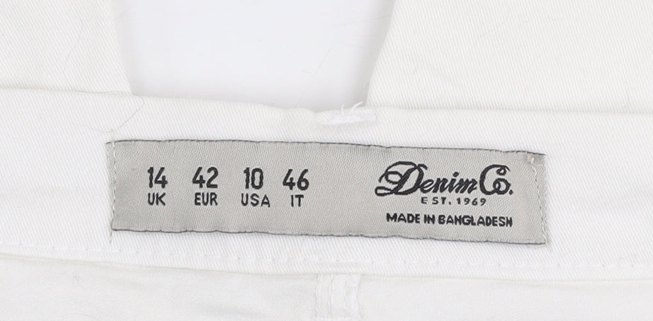 Denim Co. Women White Skinny Jeans Size 14 Stretch Cotton