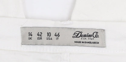 Denim Co. Women White Skinny Jeans Size 14 Stretch Cotton