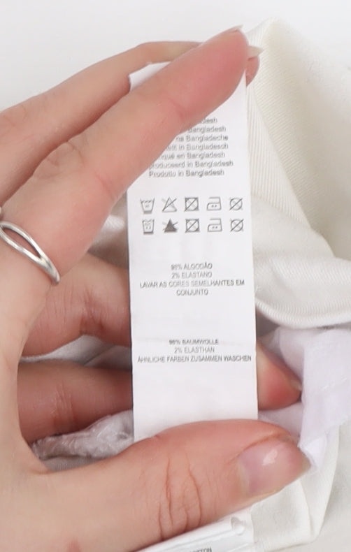 Denim Co. Women White Skinny Jeans Size 14 Stretch Cotton