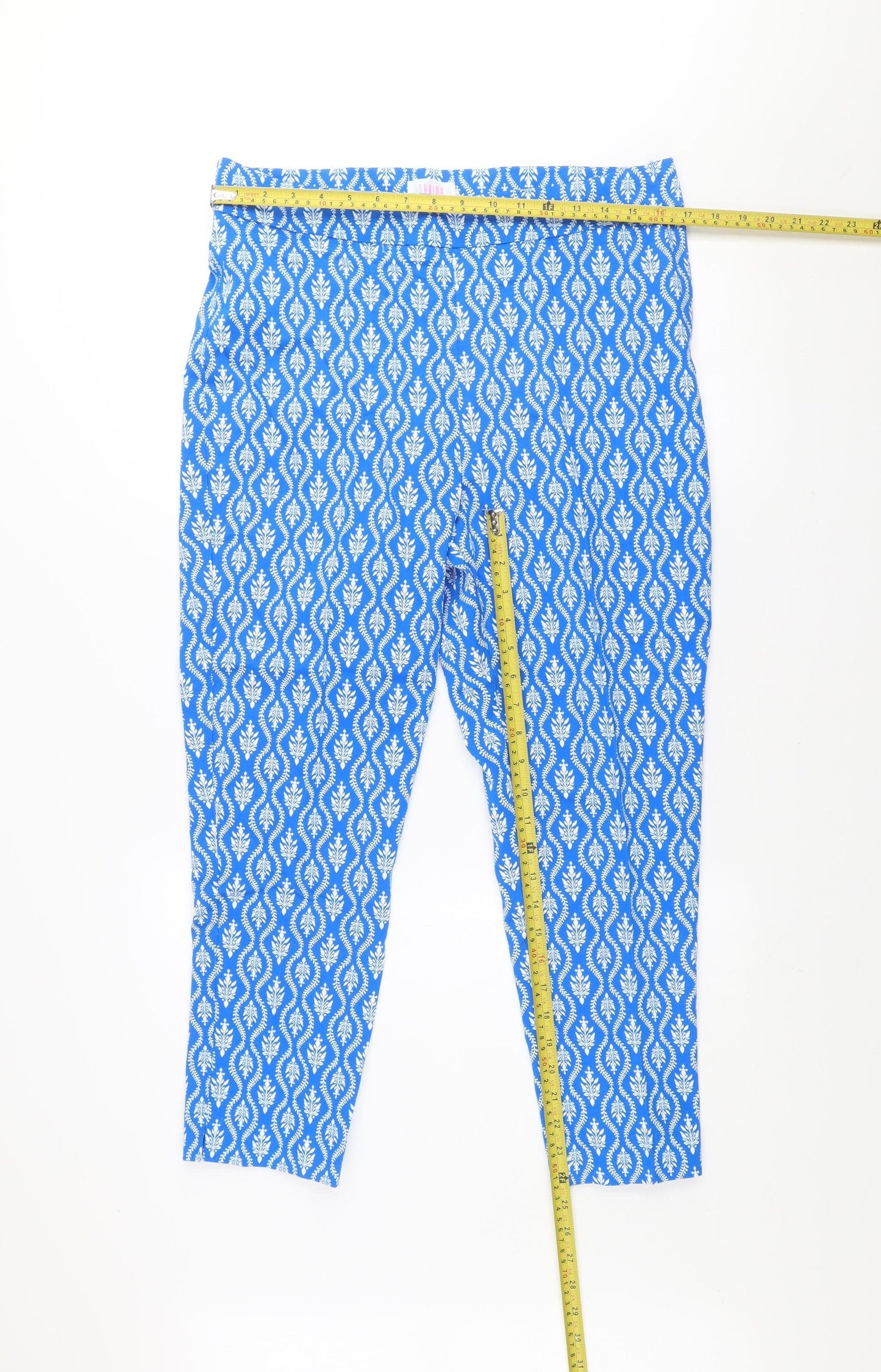 Womens UK Size 14 Savida Regular Fit Cropped Blue Trousers