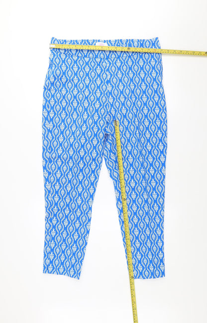 Womens UK Size 14 Savida Regular Fit Cropped Blue Trousers