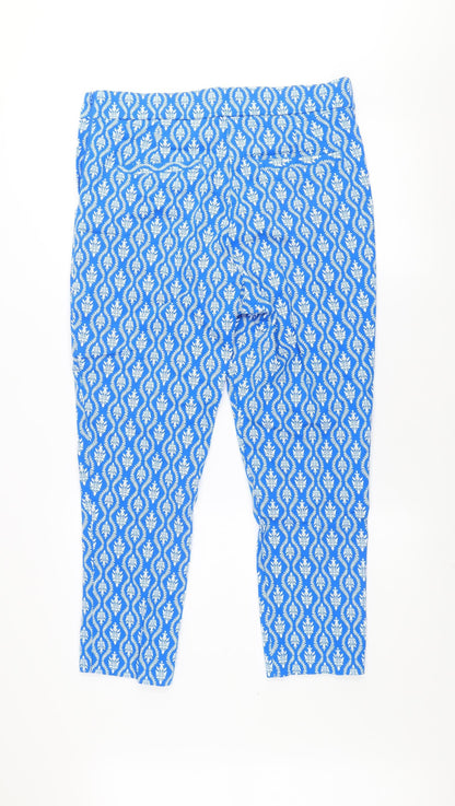 Womens UK Size 14 Savida Regular Fit Cropped Blue Trousers