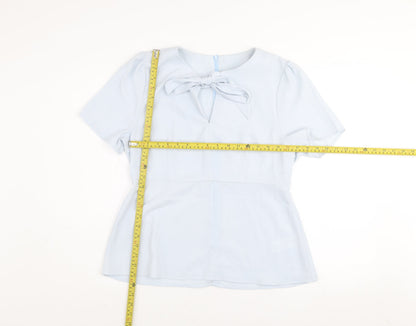Womens UK Size 14 AngelEye London Blue Tunic Blouse