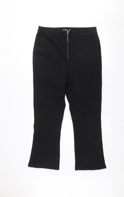 Boohoo Women Black UK 16 Flared Stretch Denim Jeans