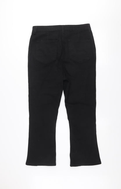 Boohoo Women Black UK 16 Flared Stretch Denim Jeans