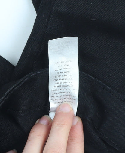 Boohoo Women Black UK 16 Flared Stretch Denim Jeans