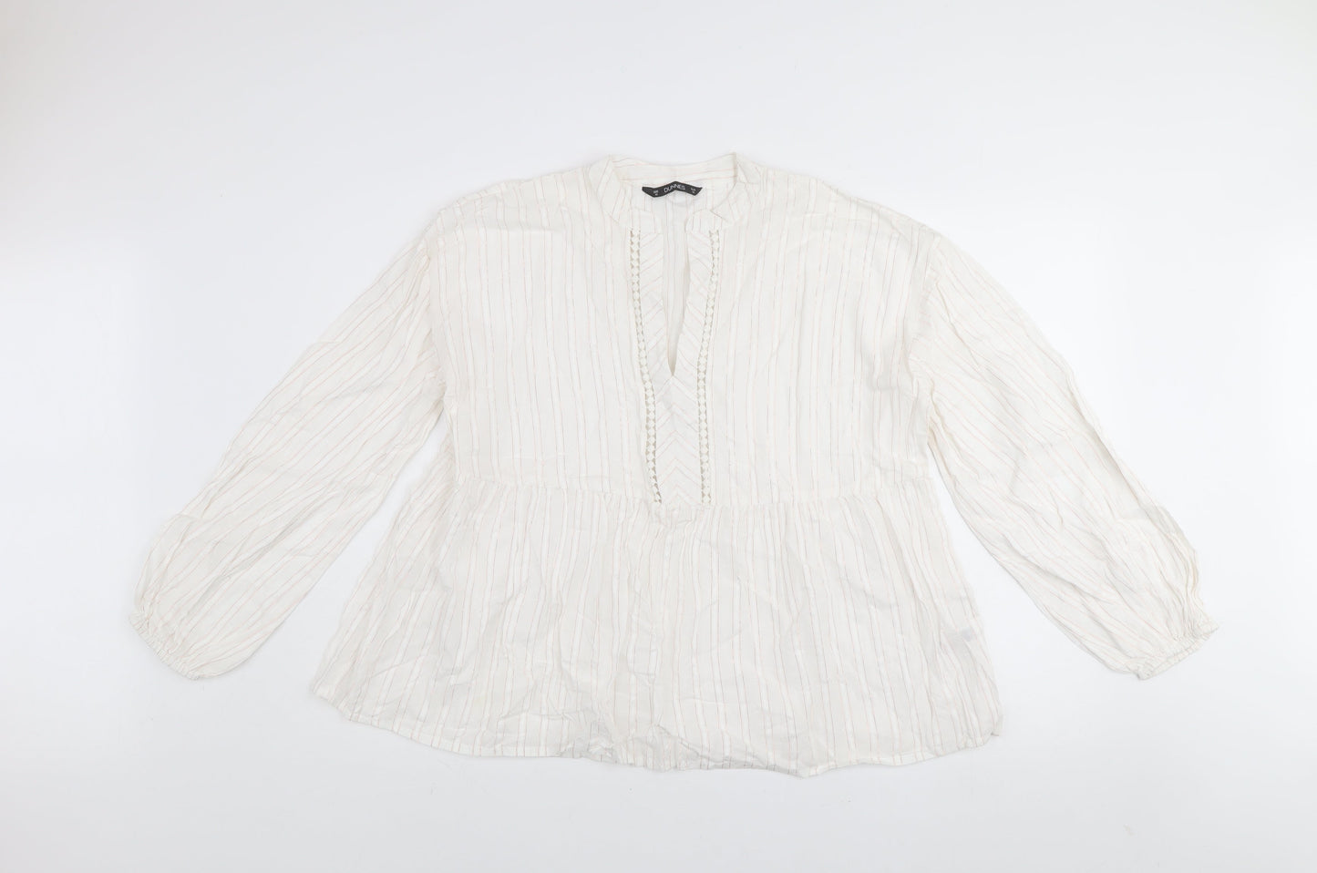 Womens UK Size M Dunnes Ivory Tunic Blouse