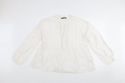 Womens UK Size M Dunnes Ivory Tunic Blouse