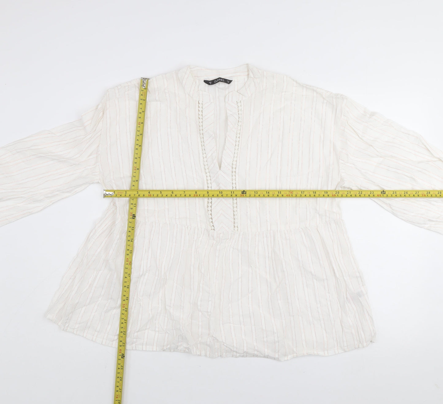 Womens UK Size M Dunnes Ivory Tunic Blouse