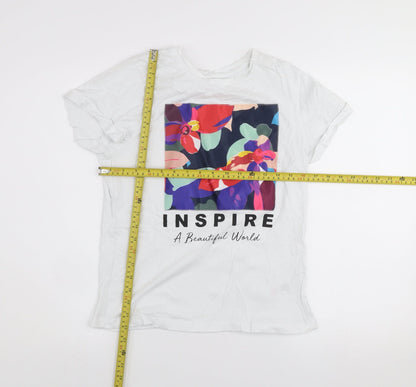 Womens UK Size S St. Bernard for Dunnes Stores White Basic T-Shirt