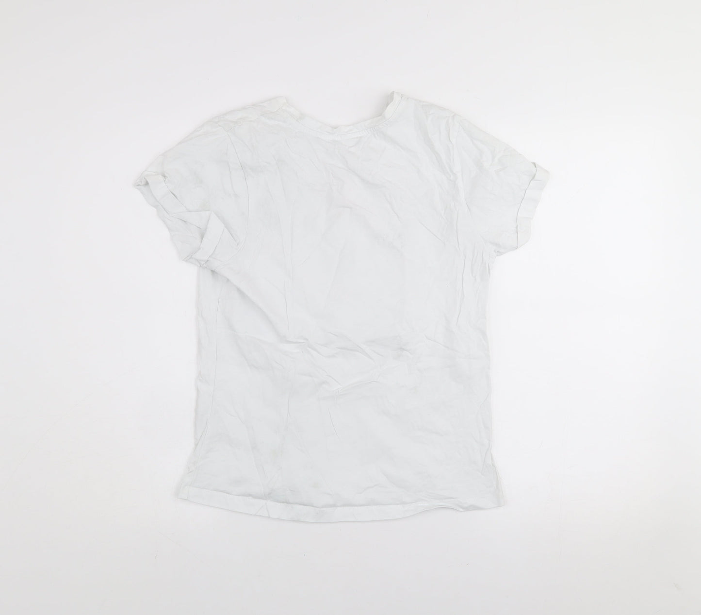 Womens UK Size S St. Bernard for Dunnes Stores White Basic T-Shirt