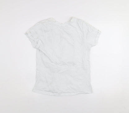 Womens UK Size S St. Bernard for Dunnes Stores White Basic T-Shirt