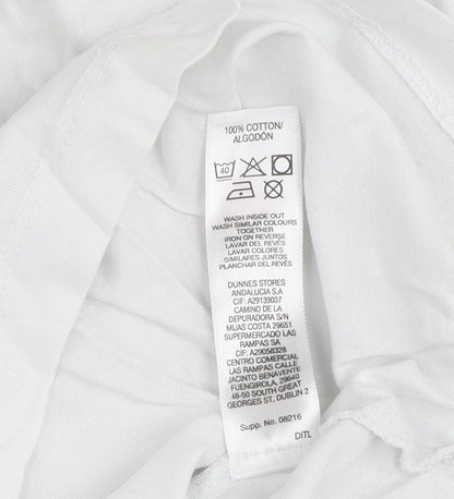 Womens UK Size S St. Bernard for Dunnes Stores White Basic T-Shirt