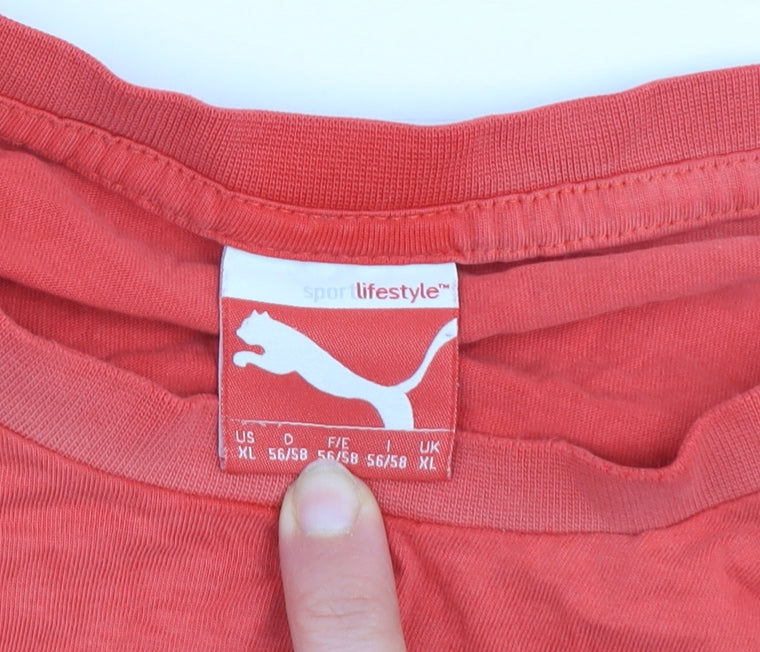 Puma Men's Red XL Crew Neck Short Sleeve Sports T-Shirt