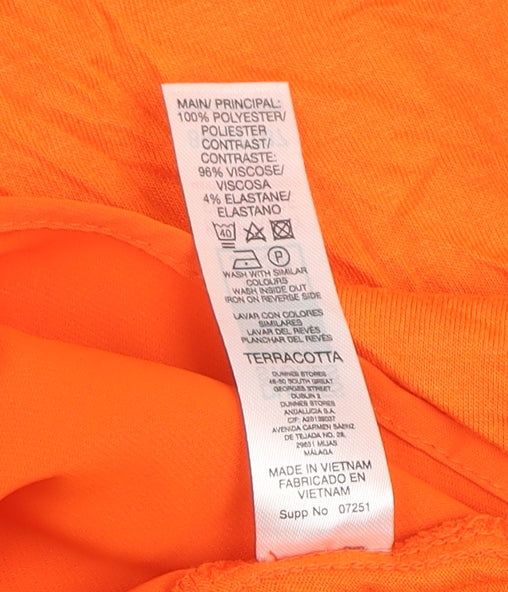 Womens UK Size S Dunnes Stores Orange Basic Blouse