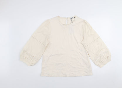 Womens UK Size M Gallery Ivory Tunic Blouse