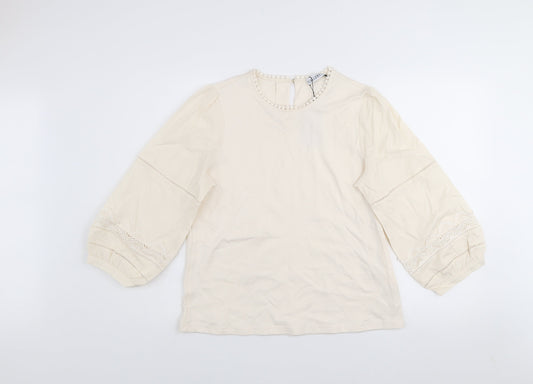 Womens UK Size M Gallery Ivory Tunic Blouse