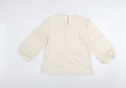 Womens UK Size M Gallery Ivory Tunic Blouse
