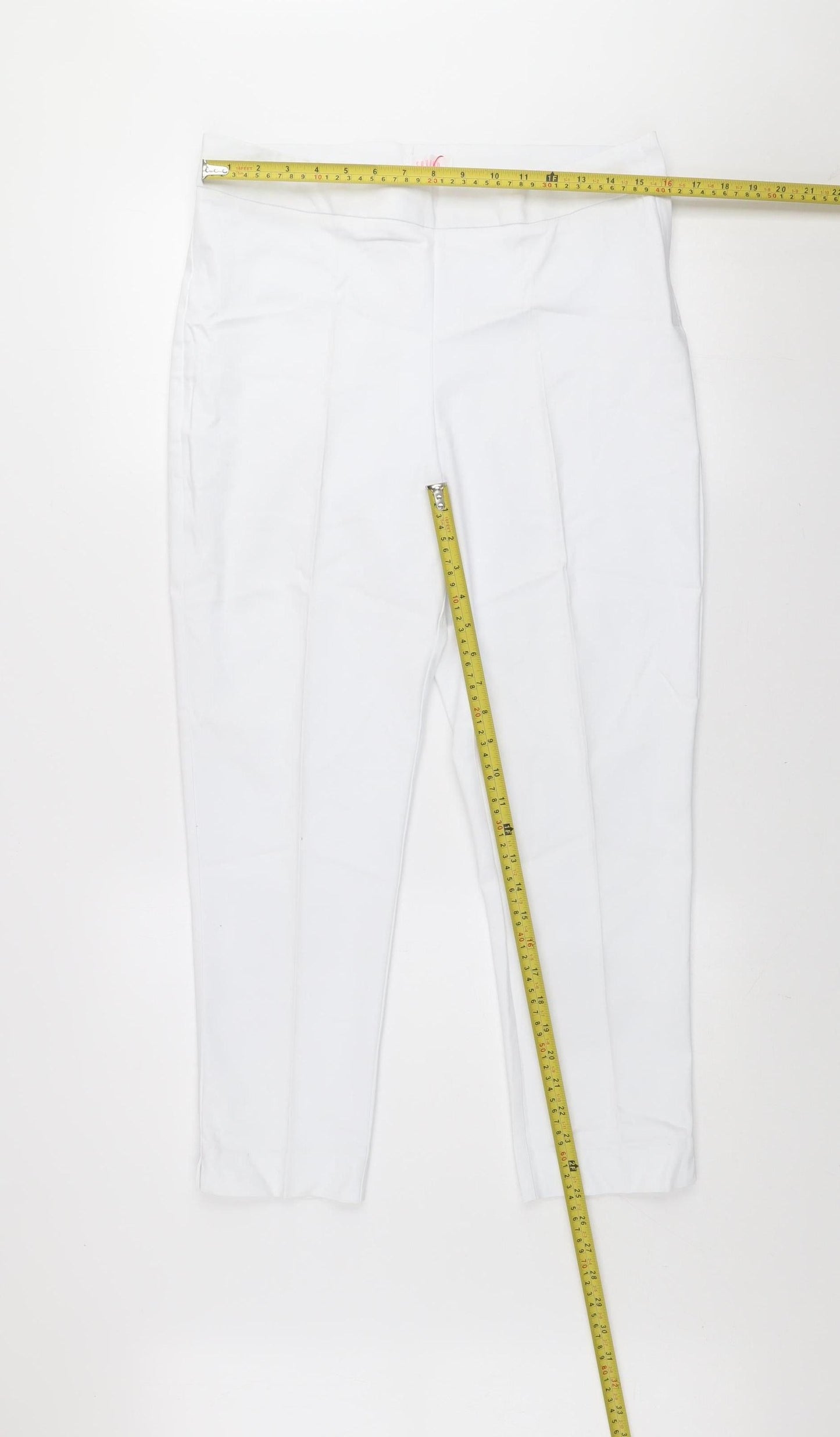 Womens UK Size 14 Savida Slim Fit Casual Business Travel White Trousers
