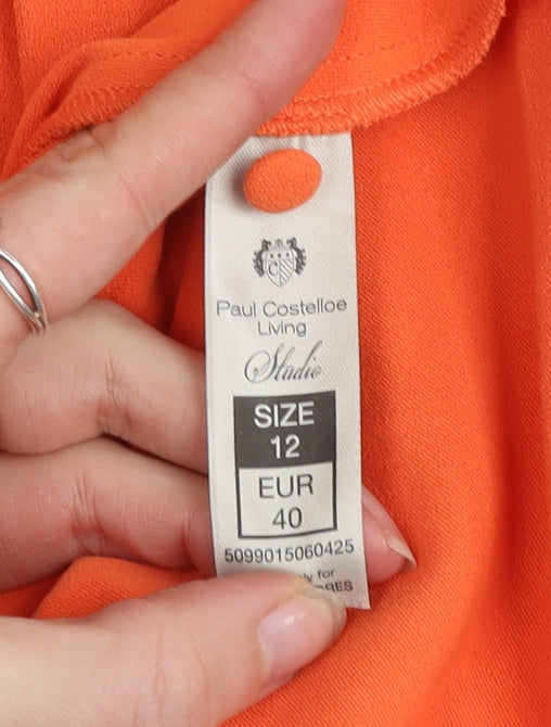 Womens UK Size 12 Paul Costelloe Living Studio Orange Basic Blouse