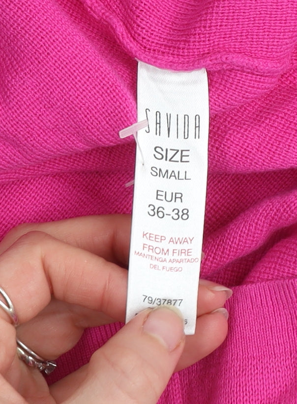 Womens UK Size S Savida Pink Cardigan Jumper