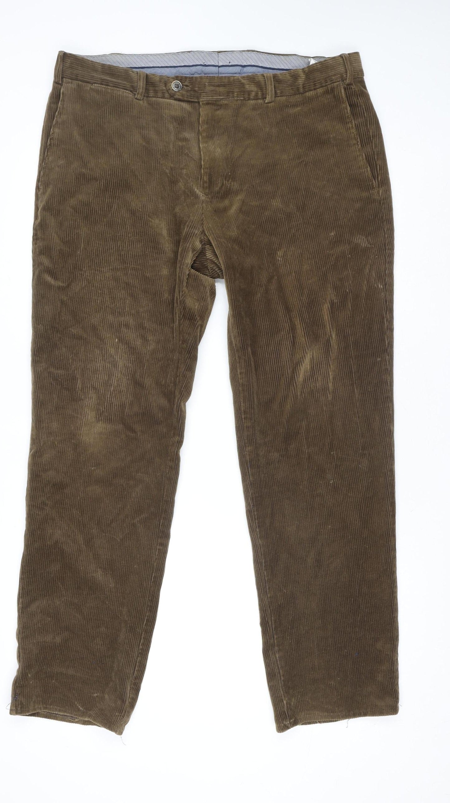 bugatti Men's Brown Corduroy Chino Trousers Size 2XL 38in