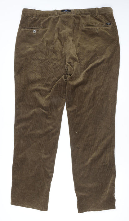 bugatti Men's Brown Corduroy Chino Trousers Size 2XL 38in