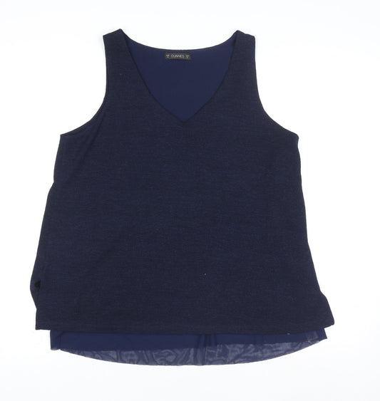 Womens UK Size M Dunnes Stores Blue Basic Tank