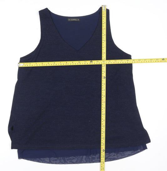 Womens UK Size M Dunnes Stores Blue Basic Tank