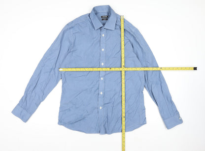 Mens UK Collar Size 16 Remus Uomo Smart Blue  Dress Shirt