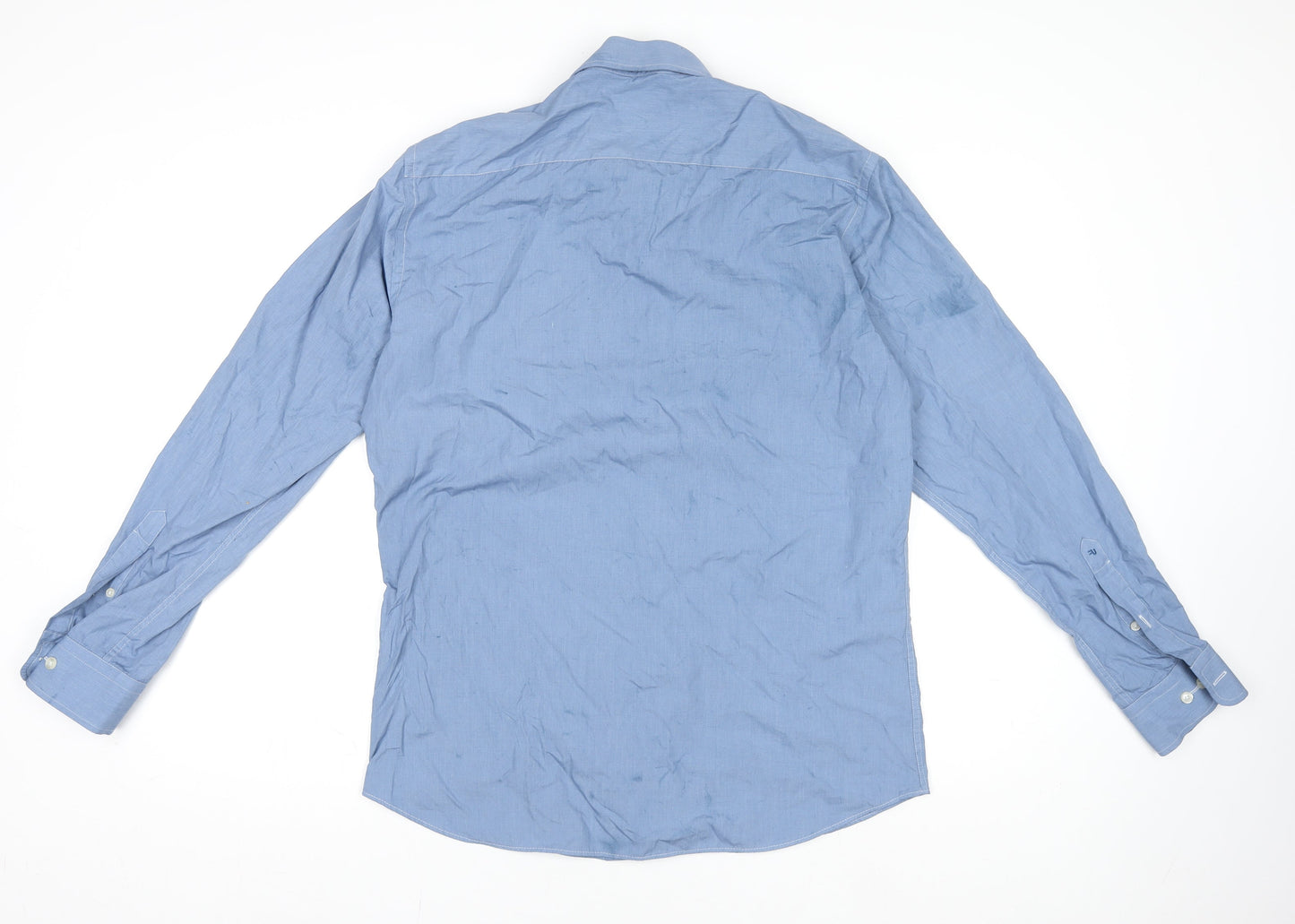 Mens UK Collar Size 16 Remus Uomo Smart Blue  Dress Shirt