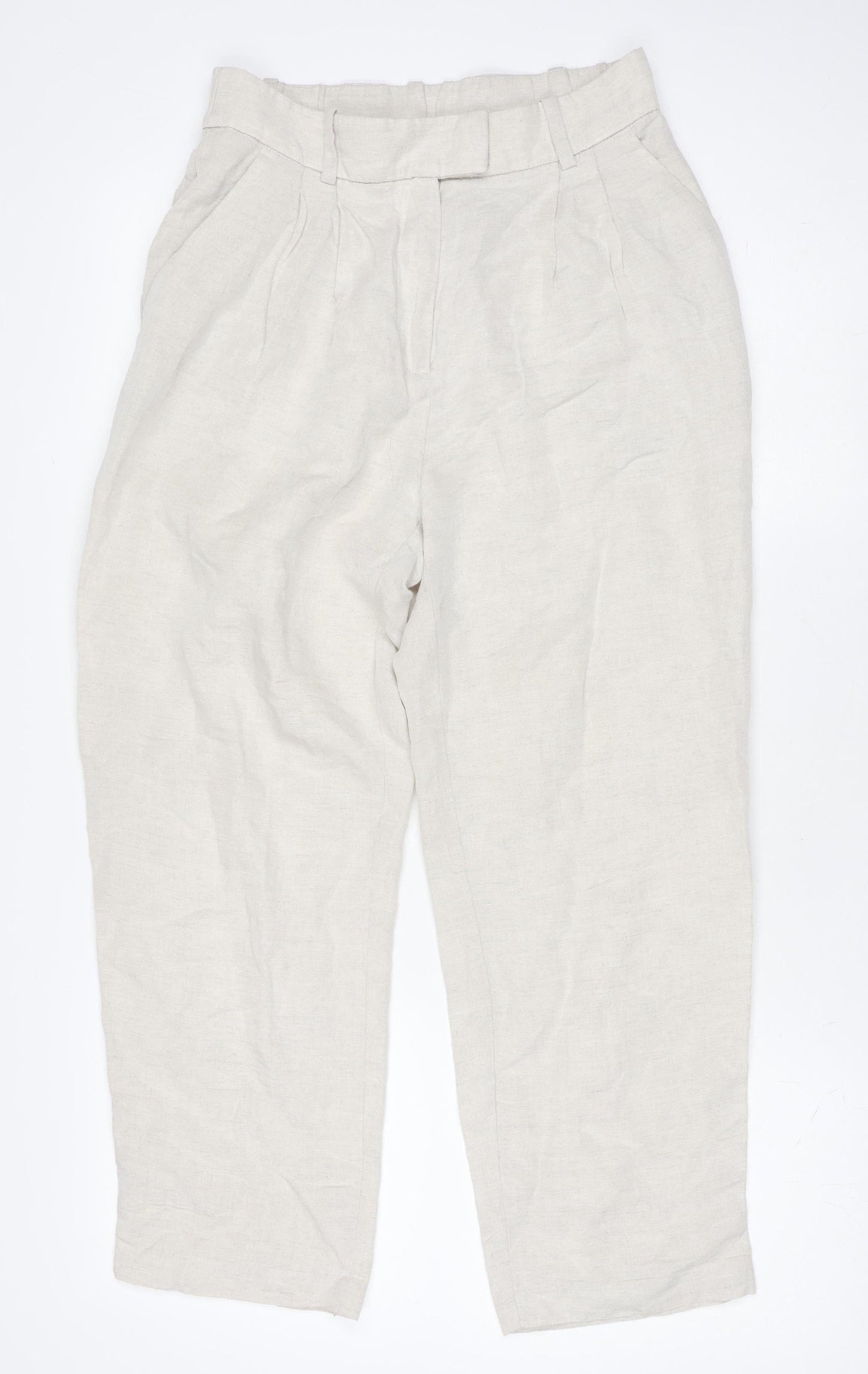 Womens UK Size 8 H&M Regular Fit CasualTravel Beige Trousers