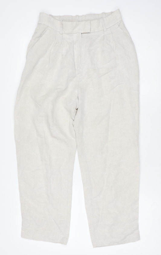 Womens UK Size 8 H&M Regular Fit CasualTravel Beige Trousers
