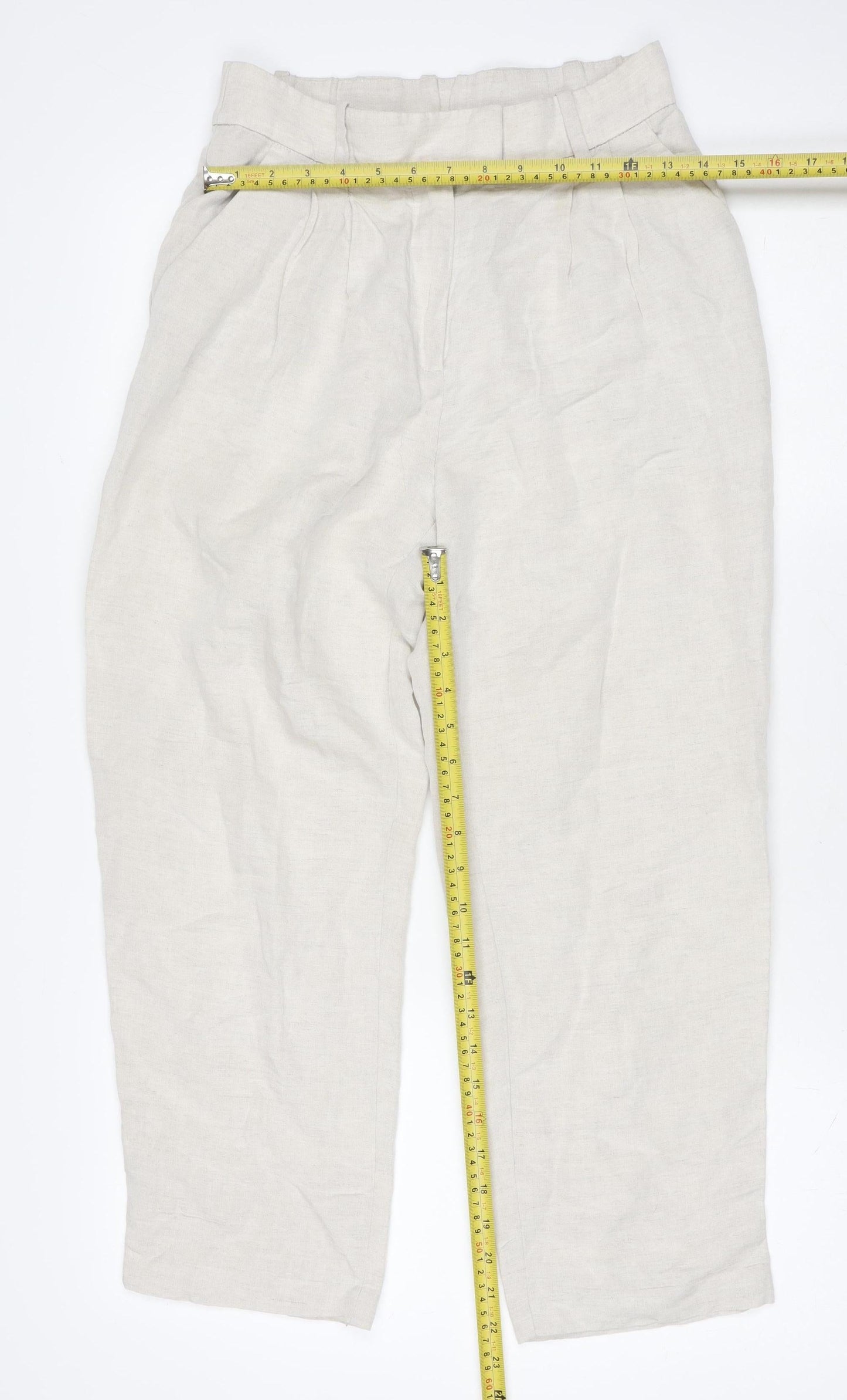 Womens UK Size 8 H&M Regular Fit CasualTravel Beige Trousers