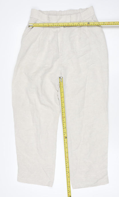 Womens UK Size 8 H&M Regular Fit CasualTravel Beige Trousers