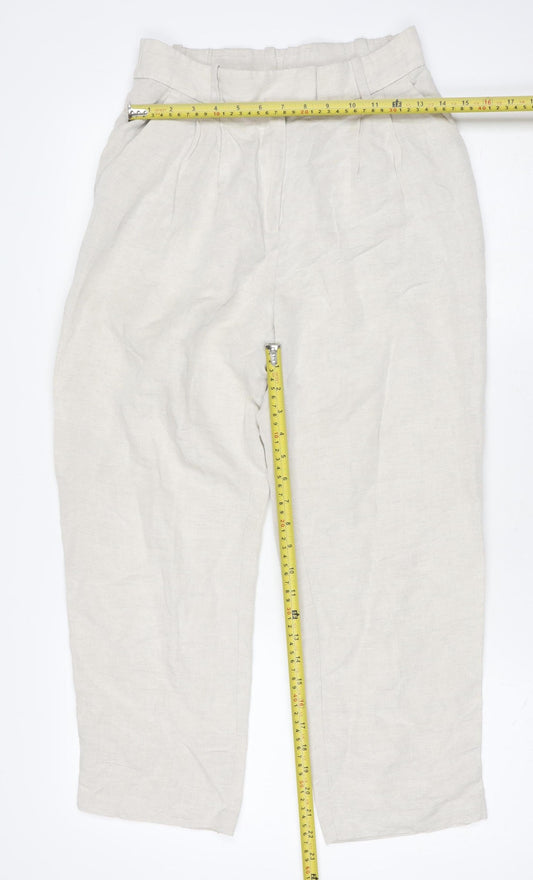Womens UK Size 8 H&M Regular Fit CasualTravel Beige Trousers
