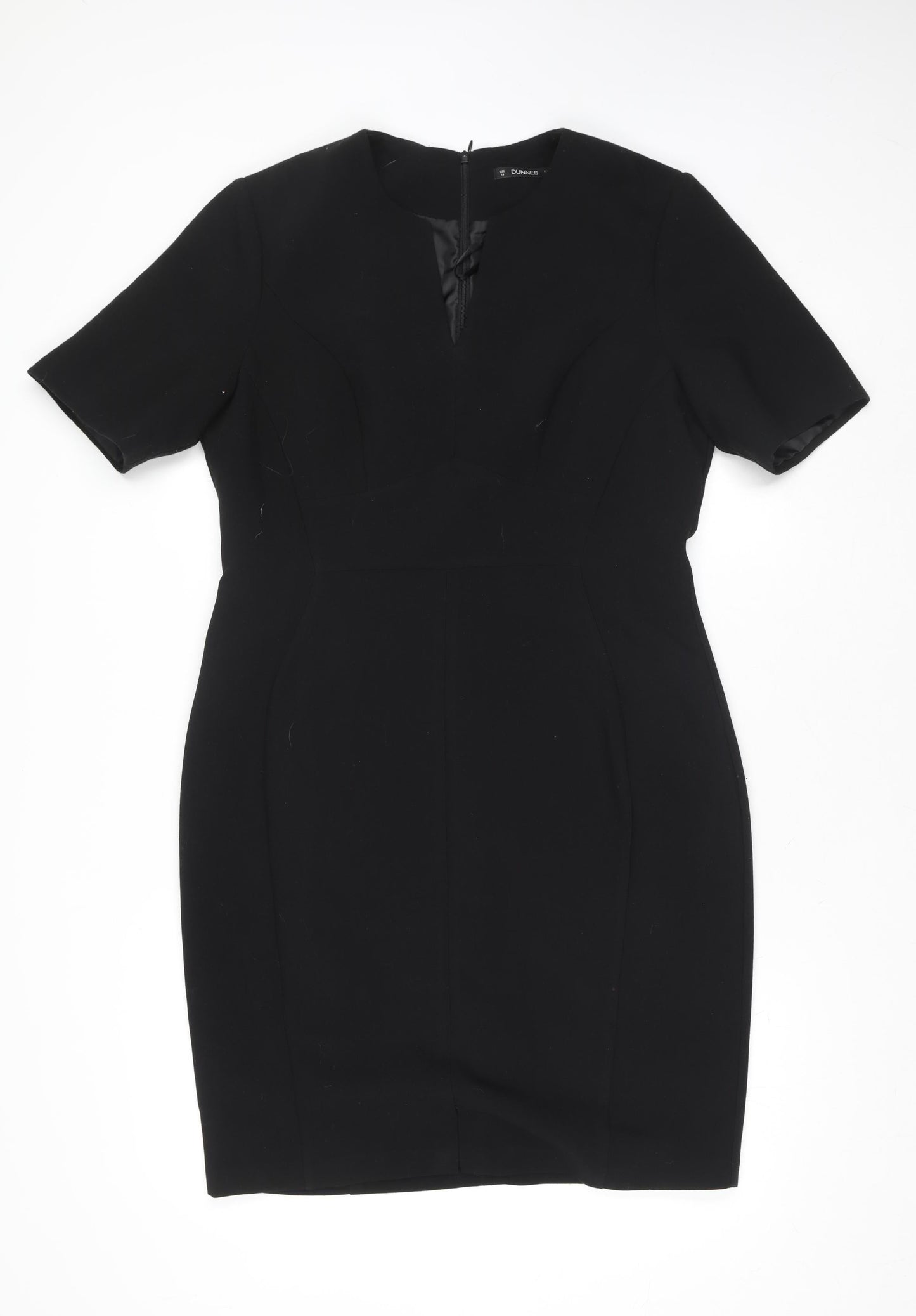 Dunnes Women Black Size 14 Knee Length Bodycon Dress