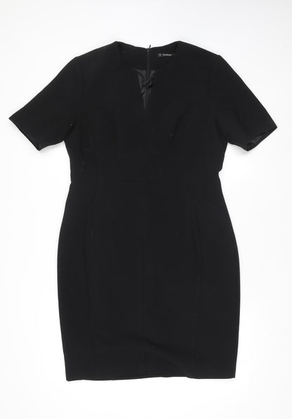 Dunnes Women Black Size 14 Knee Length Bodycon Dress