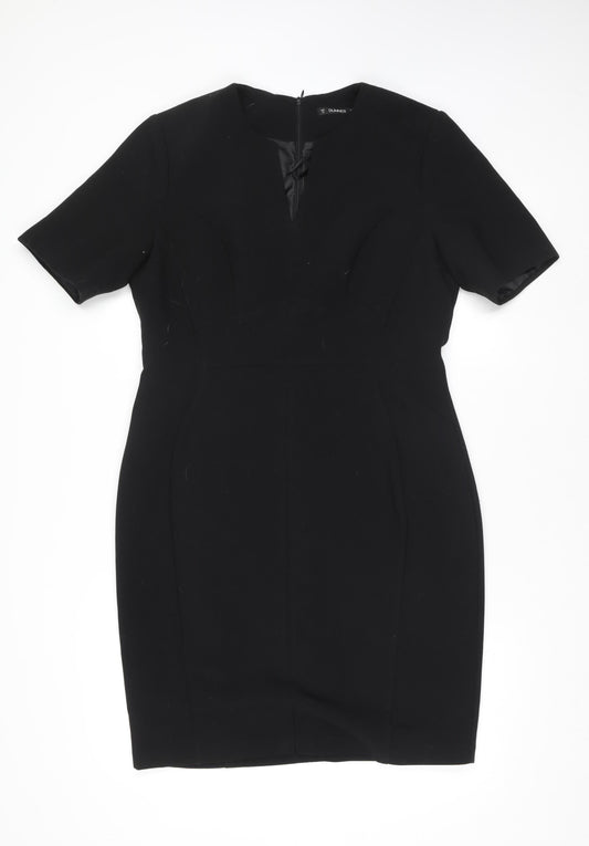 Dunnes Women Black Size 14 Knee Length Bodycon Dress